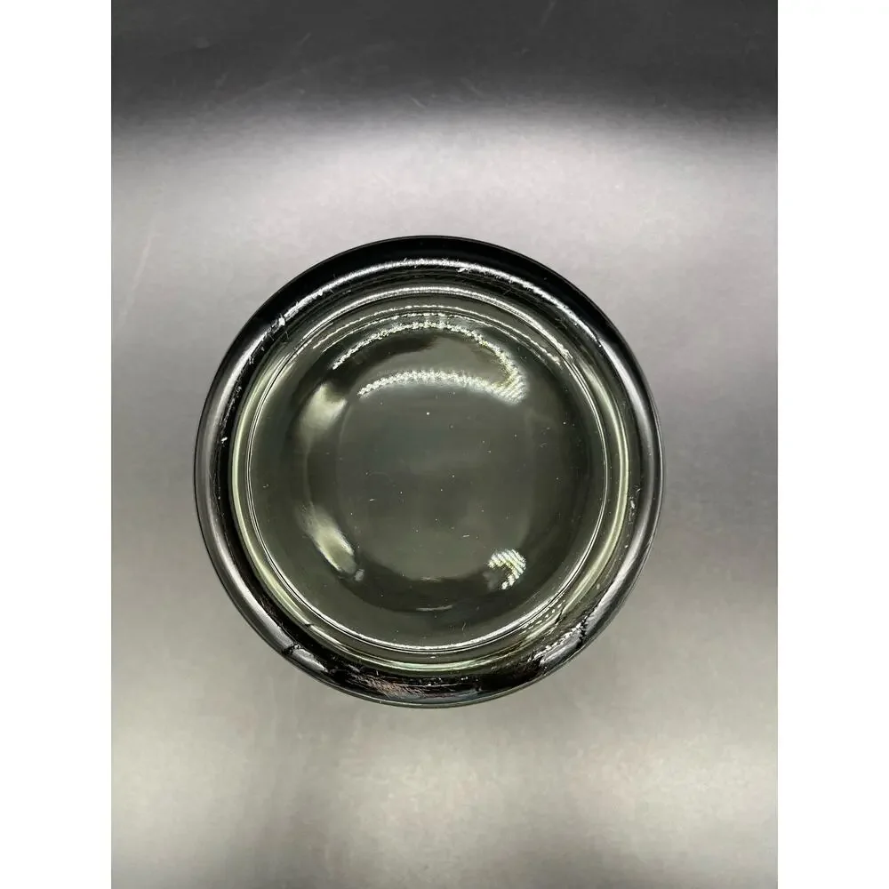 Vintage MCM Smoked Glass Ice Bucket with Embossed Silver Band 5